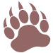Maroon bear paw print representing bear market probability