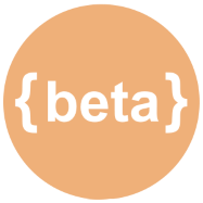 Stock Beta API logo has word beta in white font inside orange background